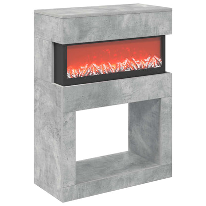 vidaXL Electric Fireplace Concrete 64 x 30 x 87 cm Engineered wood