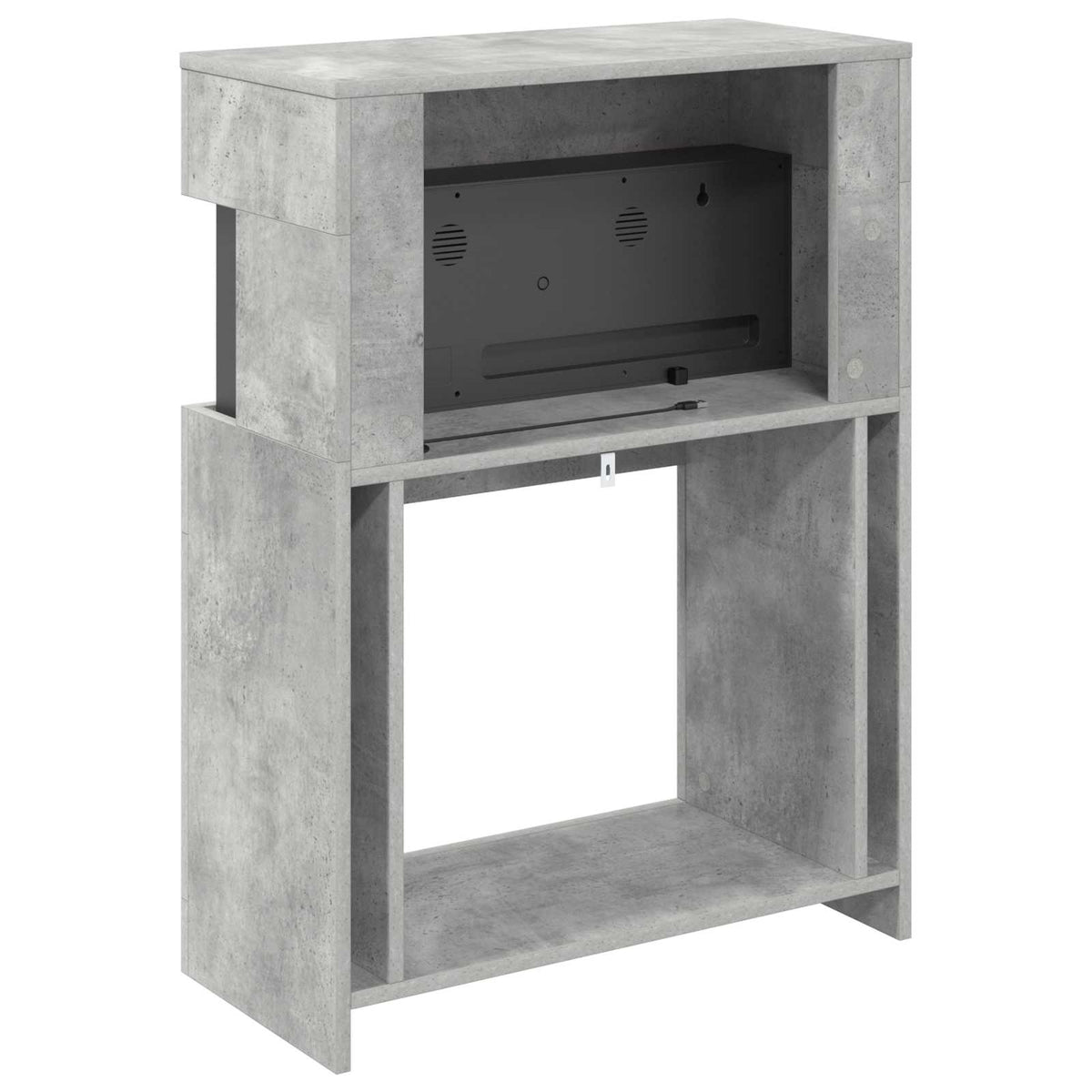 vidaXL Electric Fireplace Concrete 64 x 30 x 87 cm Engineered wood