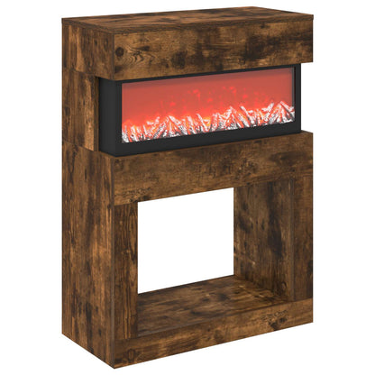 vidaXL Electric Fireplace Smoked Oak 64 x 30 x 87 cm Engineered wood