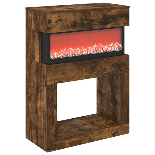 vidaXL Electric Fireplace Smoked Oak 64 x 30 x 87 cm Engineered wood