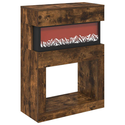 vidaXL Electric Fireplace Smoked Oak 64 x 30 x 87 cm Engineered wood