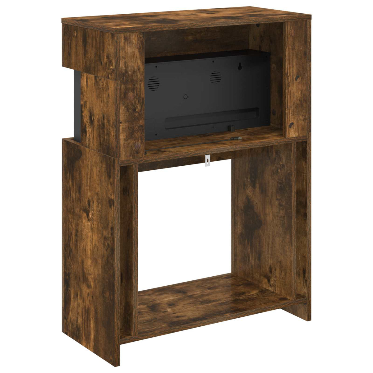 vidaXL Electric Fireplace Smoked Oak 64 x 30 x 87 cm Engineered wood