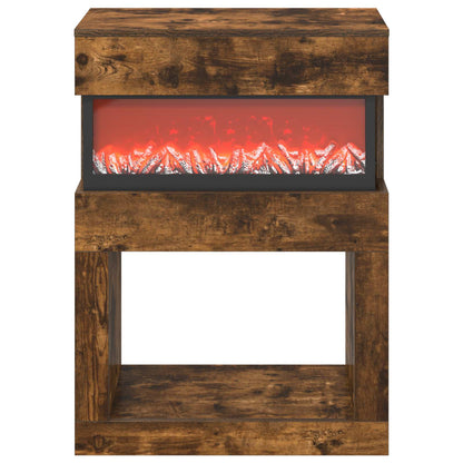 vidaXL Electric Fireplace Smoked Oak 64 x 30 x 87 cm Engineered wood