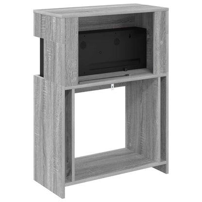 vidaXL Electric Fireplace Grey Sonoma 64 x 30 x 87 cm Engineered wood