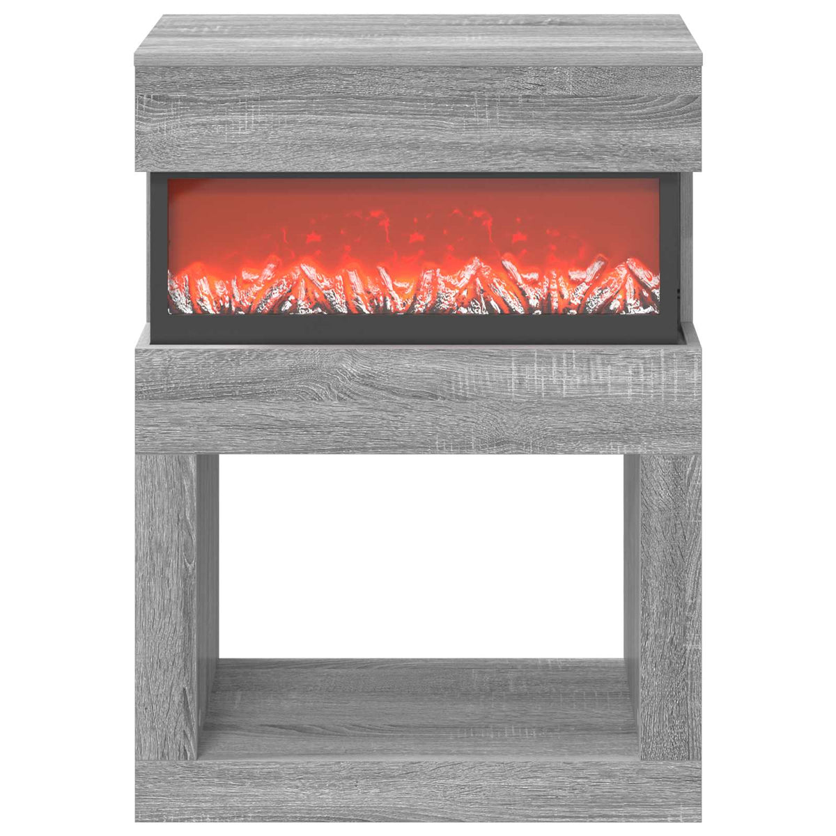 vidaXL Electric Fireplace Grey Sonoma 64 x 30 x 87 cm Engineered wood