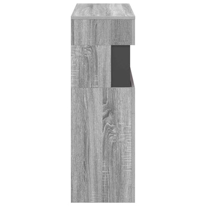 vidaXL Electric Fireplace Grey Sonoma 64 x 30 x 87 cm Engineered wood