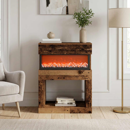vidaXL Electric Fireplace Old Wood 64 x 30 x 87 cm Engineered wood