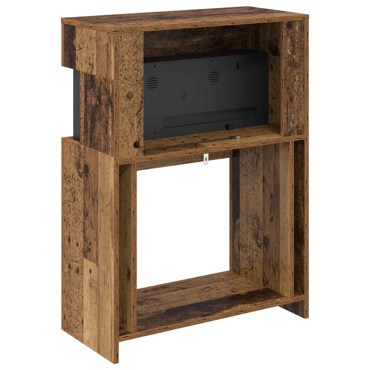 vidaXL Electric Fireplace Old Wood 64 x 30 x 87 cm Engineered wood