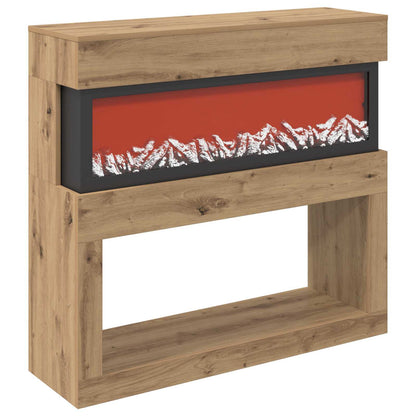 vidaXL Electric Fireplace Artisan Oak 102 x 30 x 94 cm Engineered wood