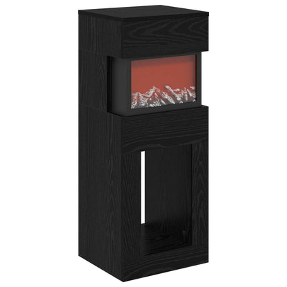 vidaXL Electric Fireplace Black Oak 35 x 30 x 86 cm Engineered wood