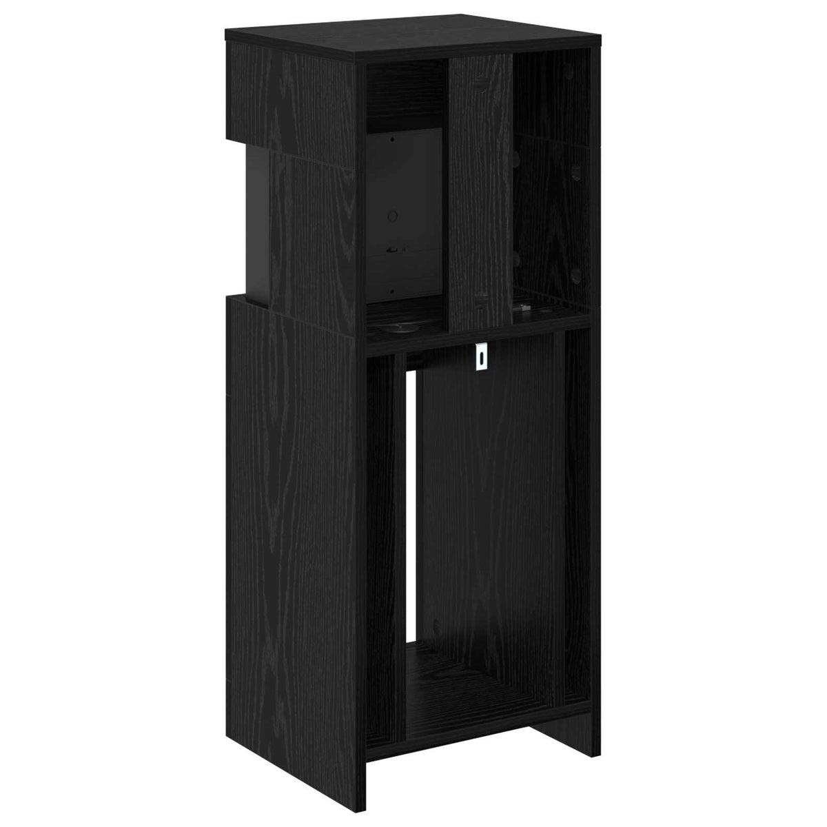 vidaXL Electric Fireplace Black Oak 35 x 30 x 86 cm Engineered wood