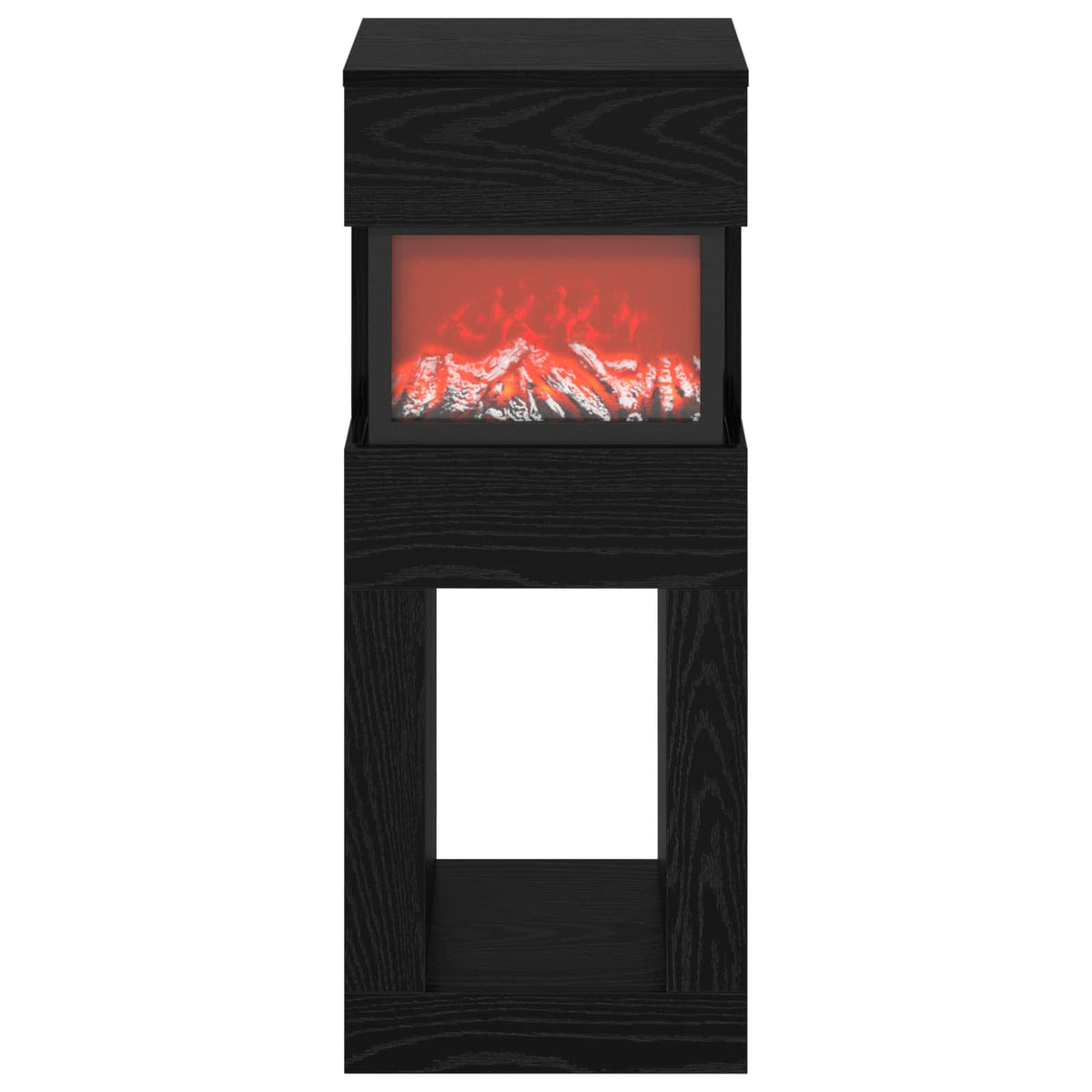vidaXL Electric Fireplace Black Oak 35 x 30 x 86 cm Engineered wood