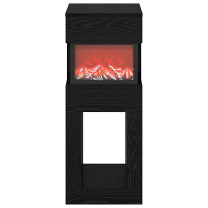 vidaXL Electric Fireplace Black Oak 35 x 30 x 86 cm Engineered wood