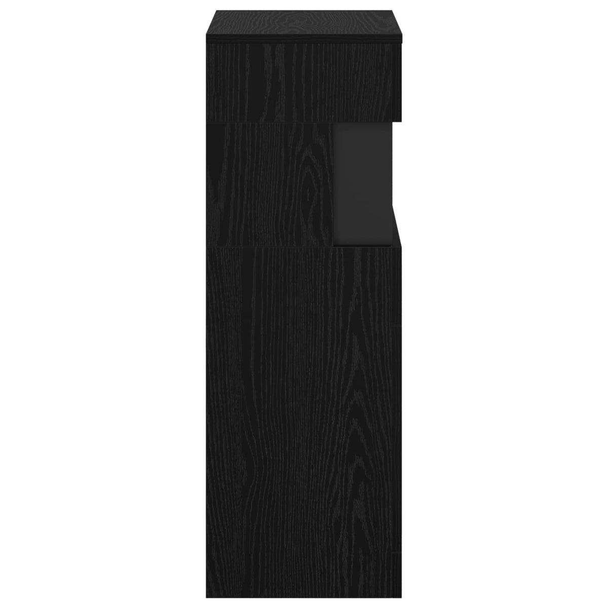 vidaXL Electric Fireplace Black Oak 35 x 30 x 86 cm Engineered wood