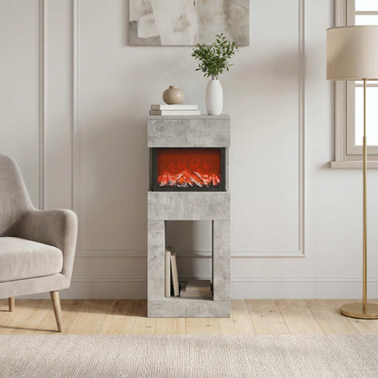 vidaXL Electric Fireplace Concrete 35 x 30 x 86 cm Engineered wood