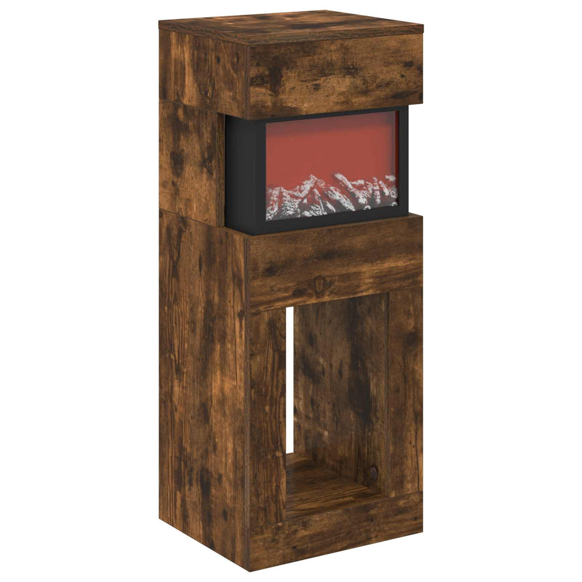 vidaXL Electric Fireplace Smoked Oak 35 x 30 x 86 cm Engineered wood