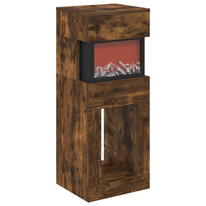 vidaXL Electric Fireplace Smoked Oak 35 x 30 x 86 cm Engineered wood