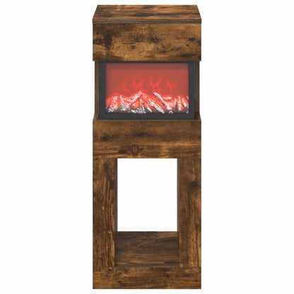 vidaXL Electric Fireplace Smoked Oak 35 x 30 x 86 cm Engineered wood