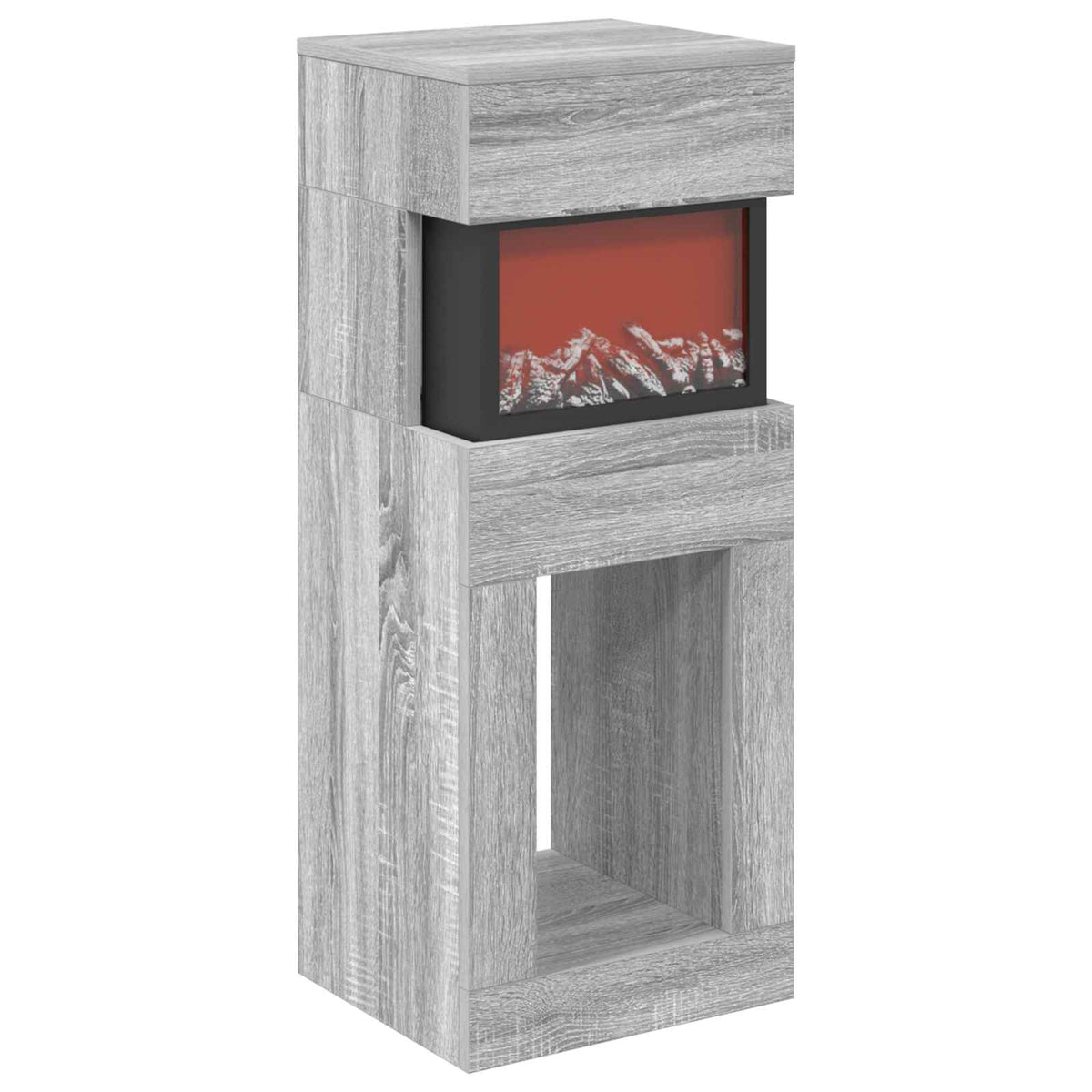 vidaXL Electric Fireplace Grey Sonoma 35 x 30 x 86 cm Engineered wood
