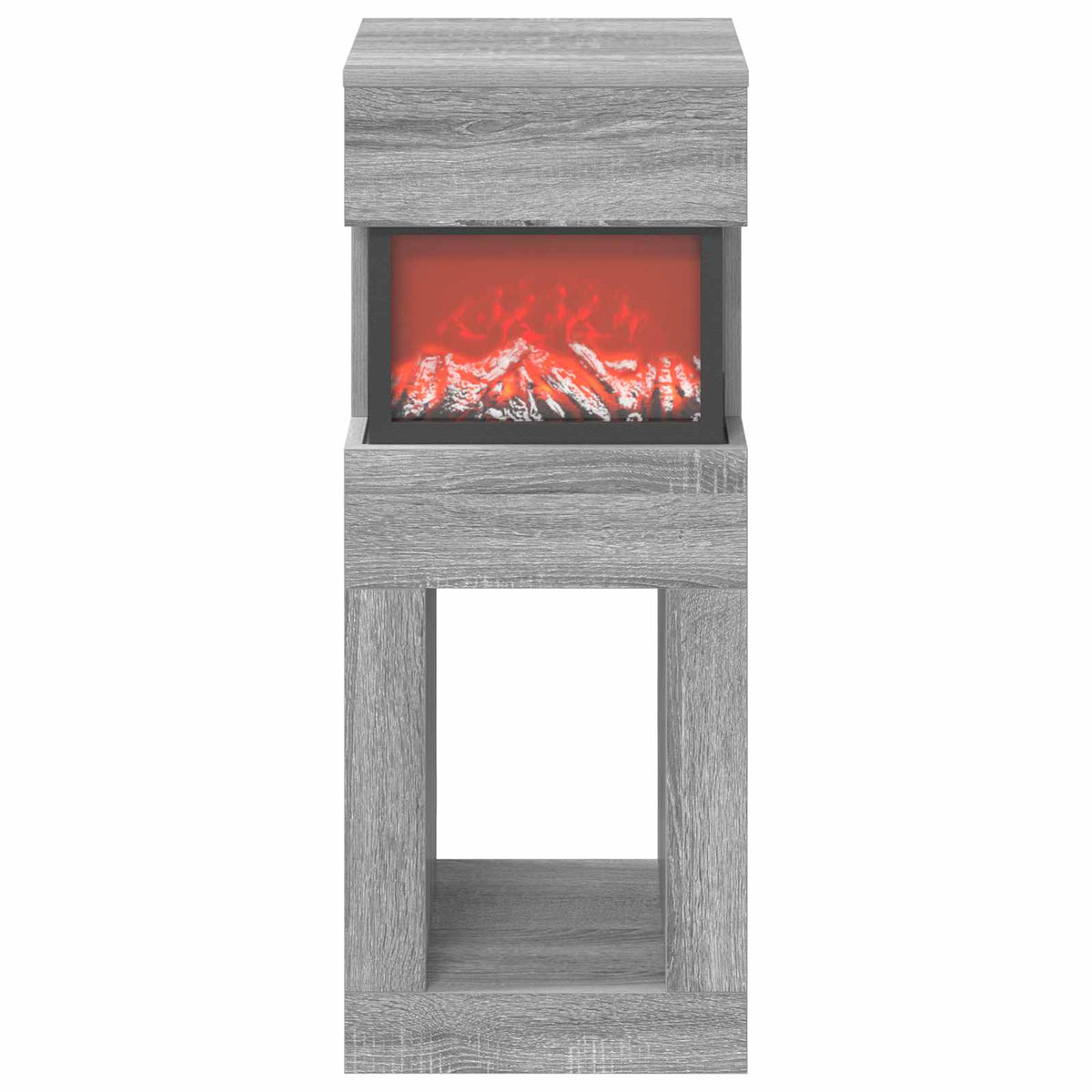 vidaXL Electric Fireplace Grey Sonoma 35 x 30 x 86 cm Engineered wood