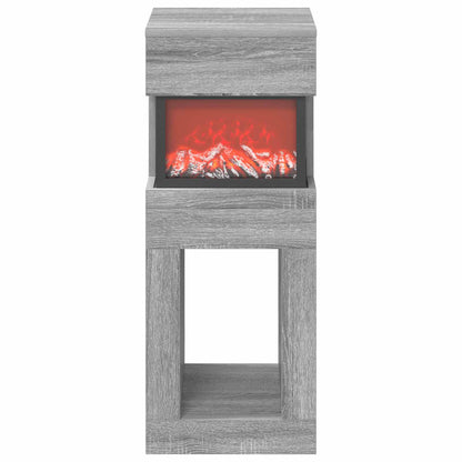 vidaXL Electric Fireplace Grey Sonoma 35 x 30 x 86 cm Engineered wood