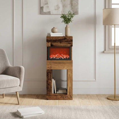 vidaXL Electric Fireplace Old Wood 35 x 30 x 86 cm Engineered wood