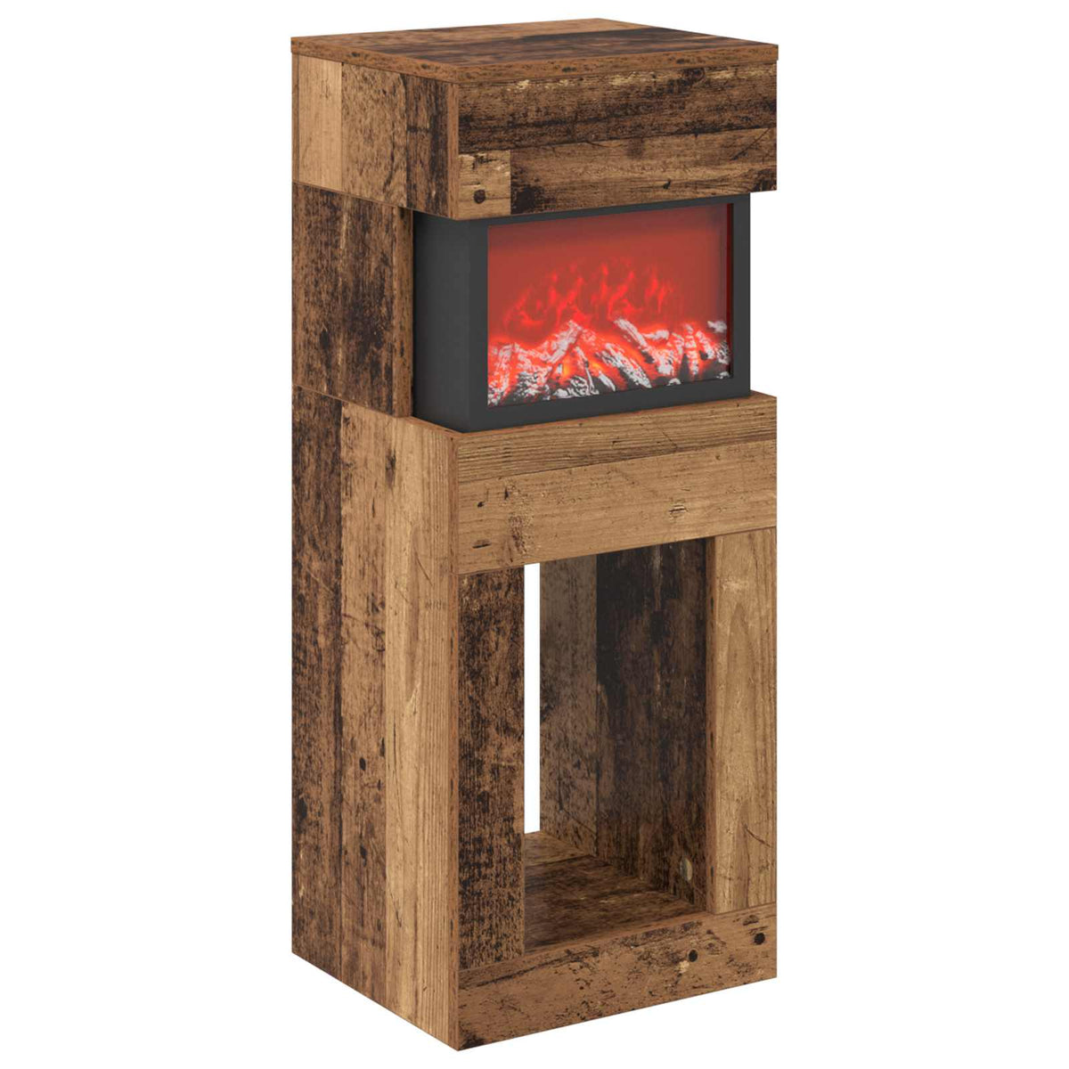 vidaXL Electric Fireplace Old Wood 35 x 30 x 86 cm Engineered wood