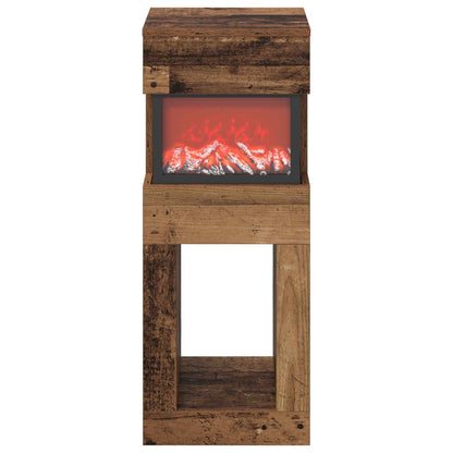 vidaXL Electric Fireplace Old Wood 35 x 30 x 86 cm Engineered wood