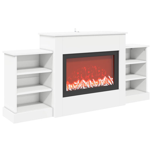 vidaXL Electric Fireplace White 140 x 30 x 67 cm Engineered wood
