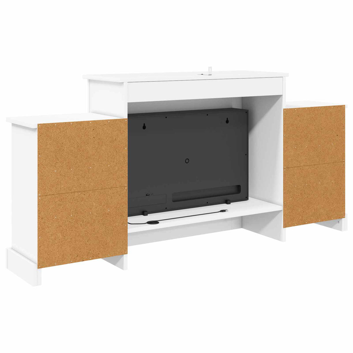 vidaXL Electric Fireplace White 140 x 30 x 67 cm Engineered wood