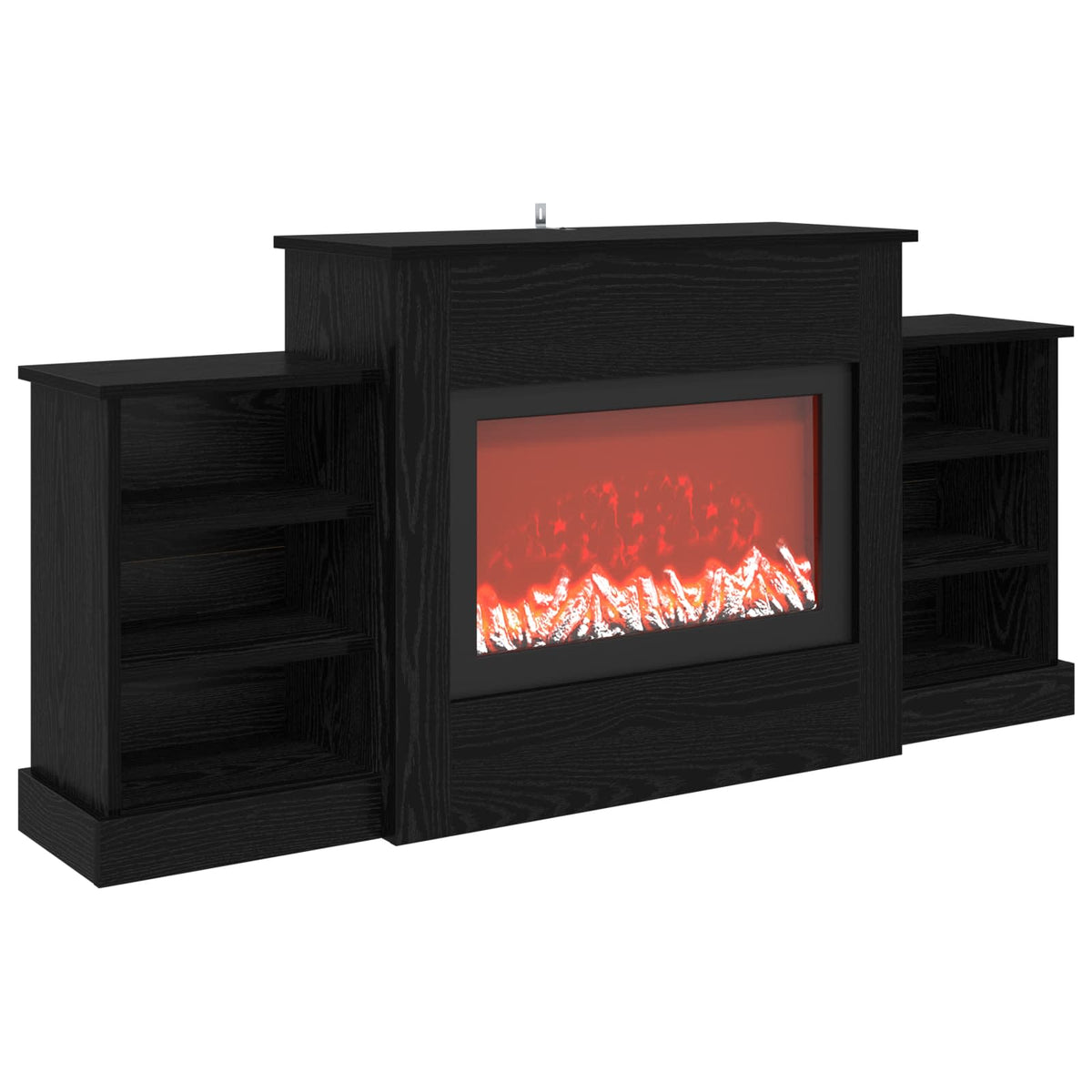 vidaXL Electric Fireplace Black Oak 140 x 30 x 67 cm Engineered wood