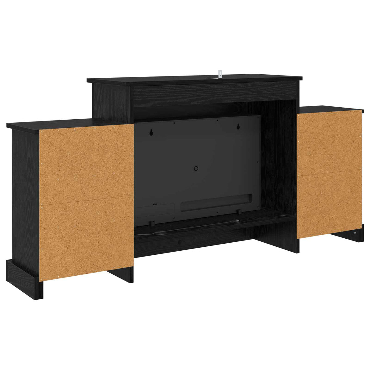 vidaXL Electric Fireplace Black Oak 140 x 30 x 67 cm Engineered wood