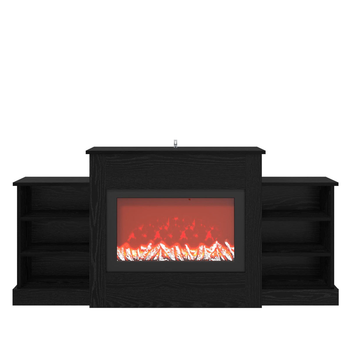 vidaXL Electric Fireplace Black Oak 140 x 30 x 67 cm Engineered wood