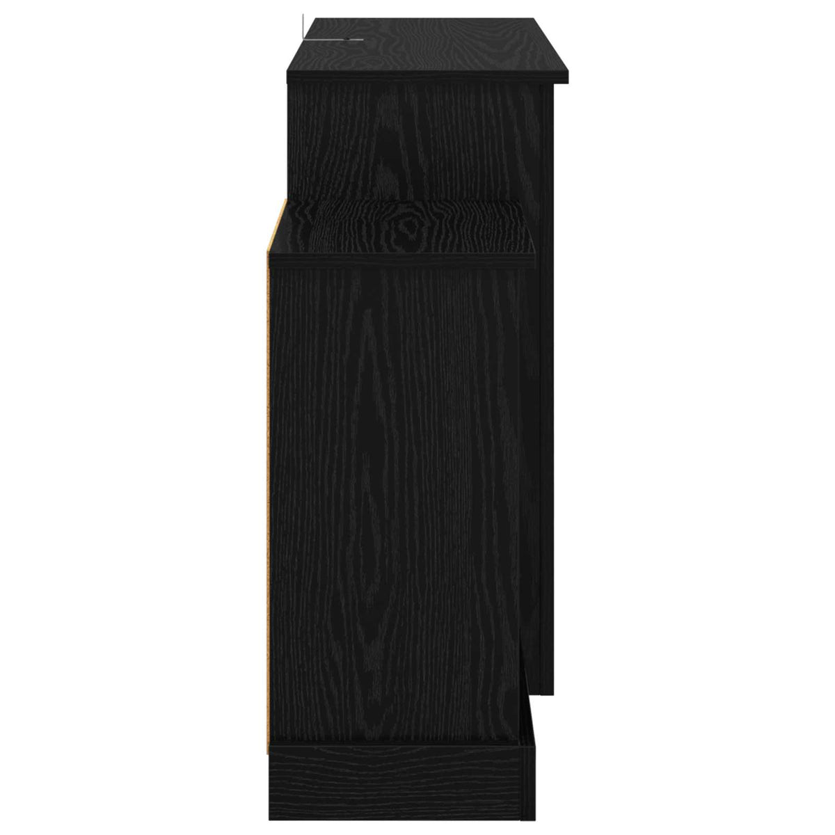 vidaXL Electric Fireplace Black Oak 140 x 30 x 67 cm Engineered wood