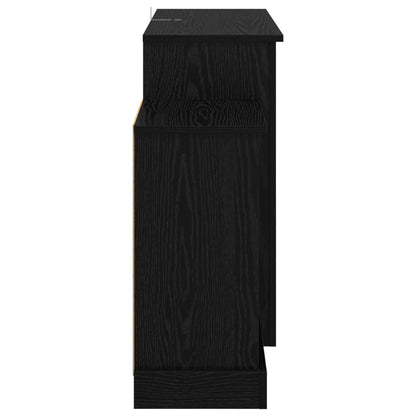 vidaXL Electric Fireplace Black Oak 140 x 30 x 67 cm Engineered wood