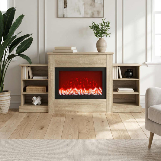 vidaXL Electric Fireplace Sonoma 140 x 30 x 67 cm Engineered wood