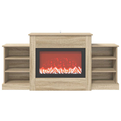 vidaXL Electric Fireplace Sonoma 140 x 30 x 67 cm Engineered wood