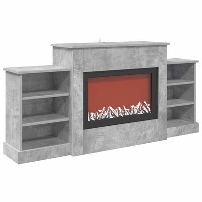 vidaXL Electric Fireplace Concrete 140 x 30 x 67 cm Engineered wood