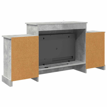 vidaXL Electric Fireplace Concrete 140 x 30 x 67 cm Engineered wood