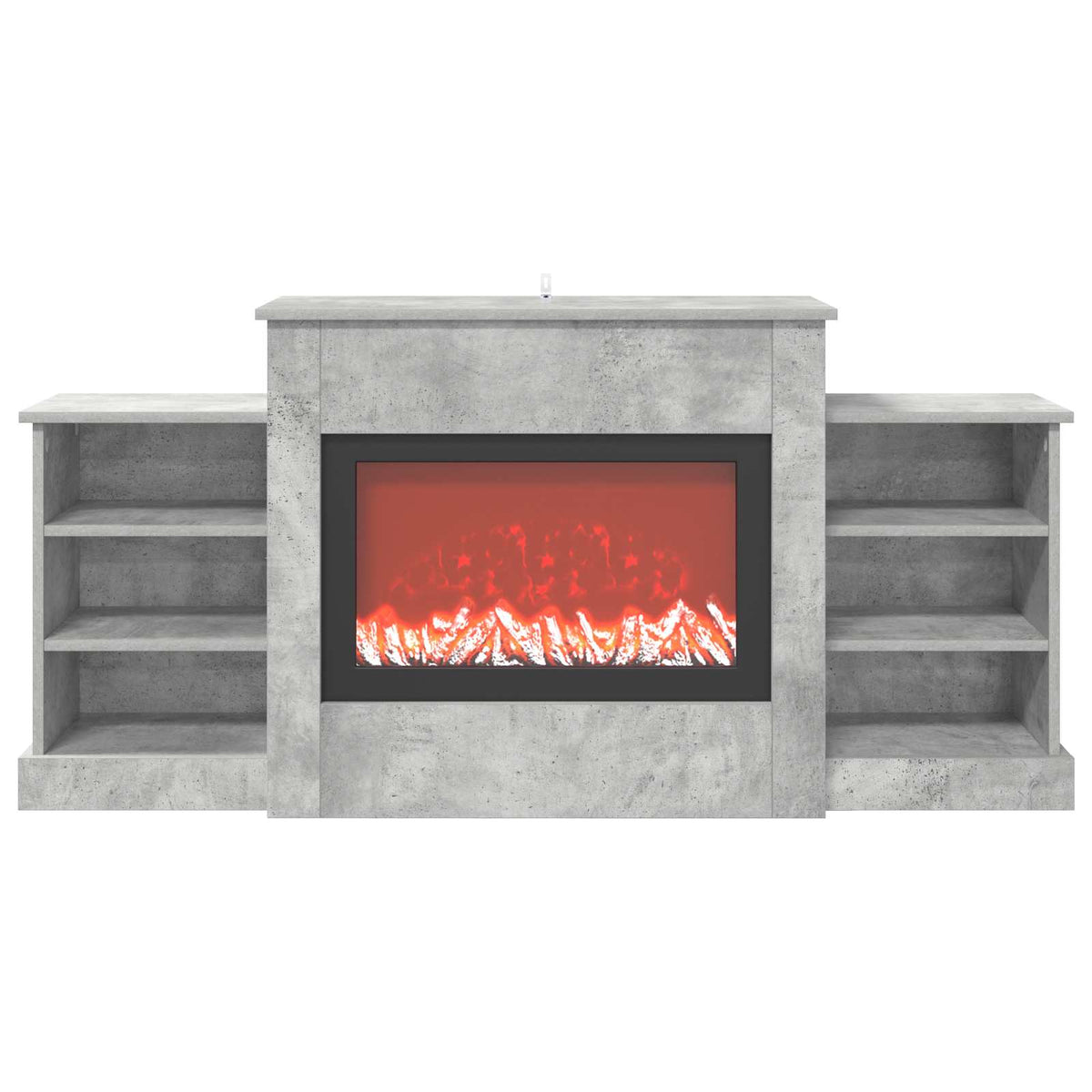 vidaXL Electric Fireplace Concrete 140 x 30 x 67 cm Engineered wood