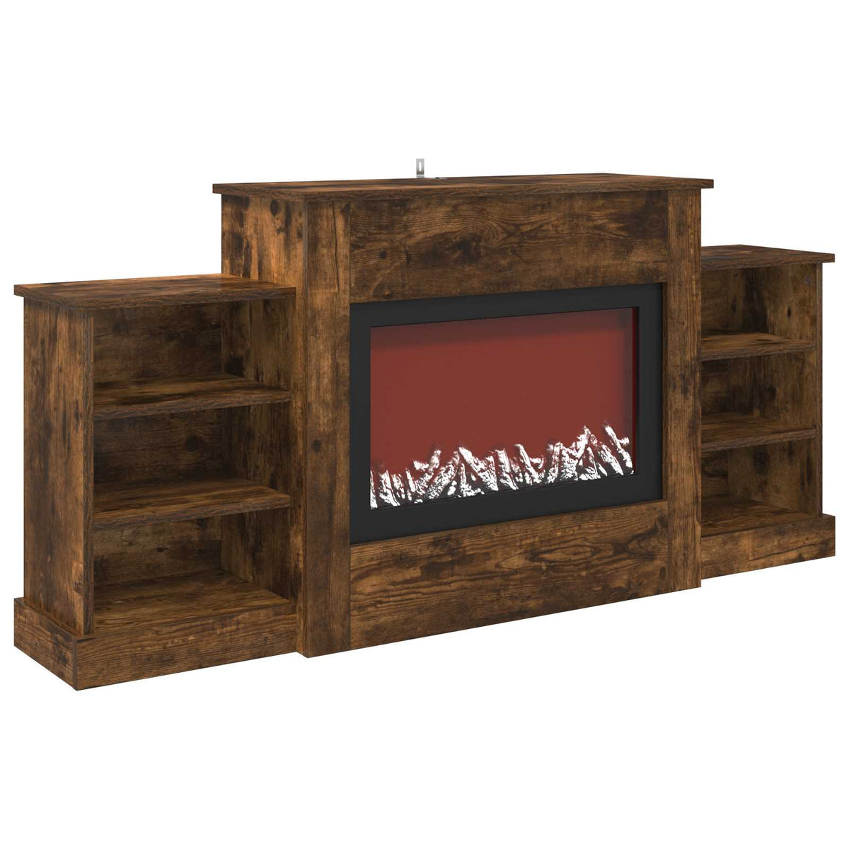 vidaXL Electric Fireplace Smoked Oak 140 x 30 x 67 cm Engineered wood