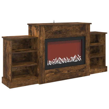 vidaXL Electric Fireplace Smoked Oak 140 x 30 x 67 cm Engineered wood