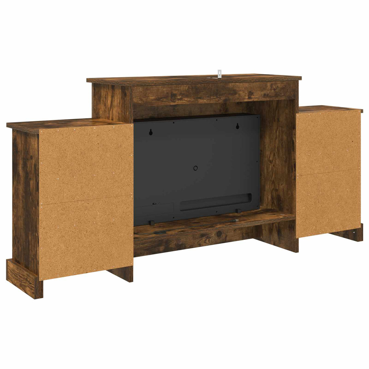 vidaXL Electric Fireplace Smoked Oak 140 x 30 x 67 cm Engineered wood