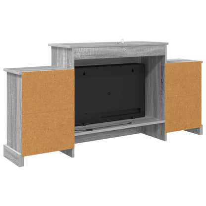 vidaXL Electric Fireplace Grey Sonoma 140 x 30 x 67 cm Engineered wood
