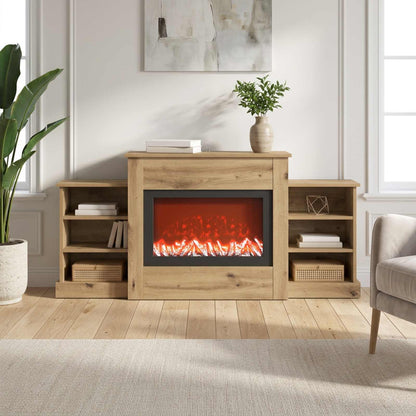 vidaXL Electric Fireplace Artisan Oak 140 x 30 x 67 cm Engineered wood