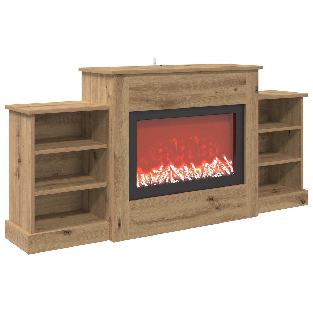 vidaXL Electric Fireplace Artisan Oak 140 x 30 x 67 cm Engineered wood