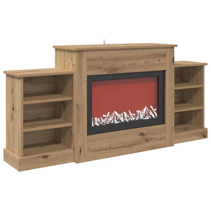 vidaXL Electric Fireplace Artisan Oak 140 x 30 x 67 cm Engineered wood