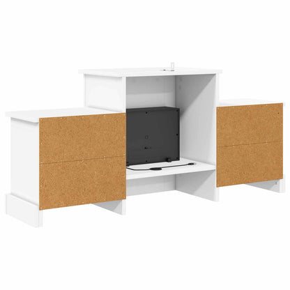 vidaXL Electric Fireplace White 110 x 30 x 50 cm Engineered wood
