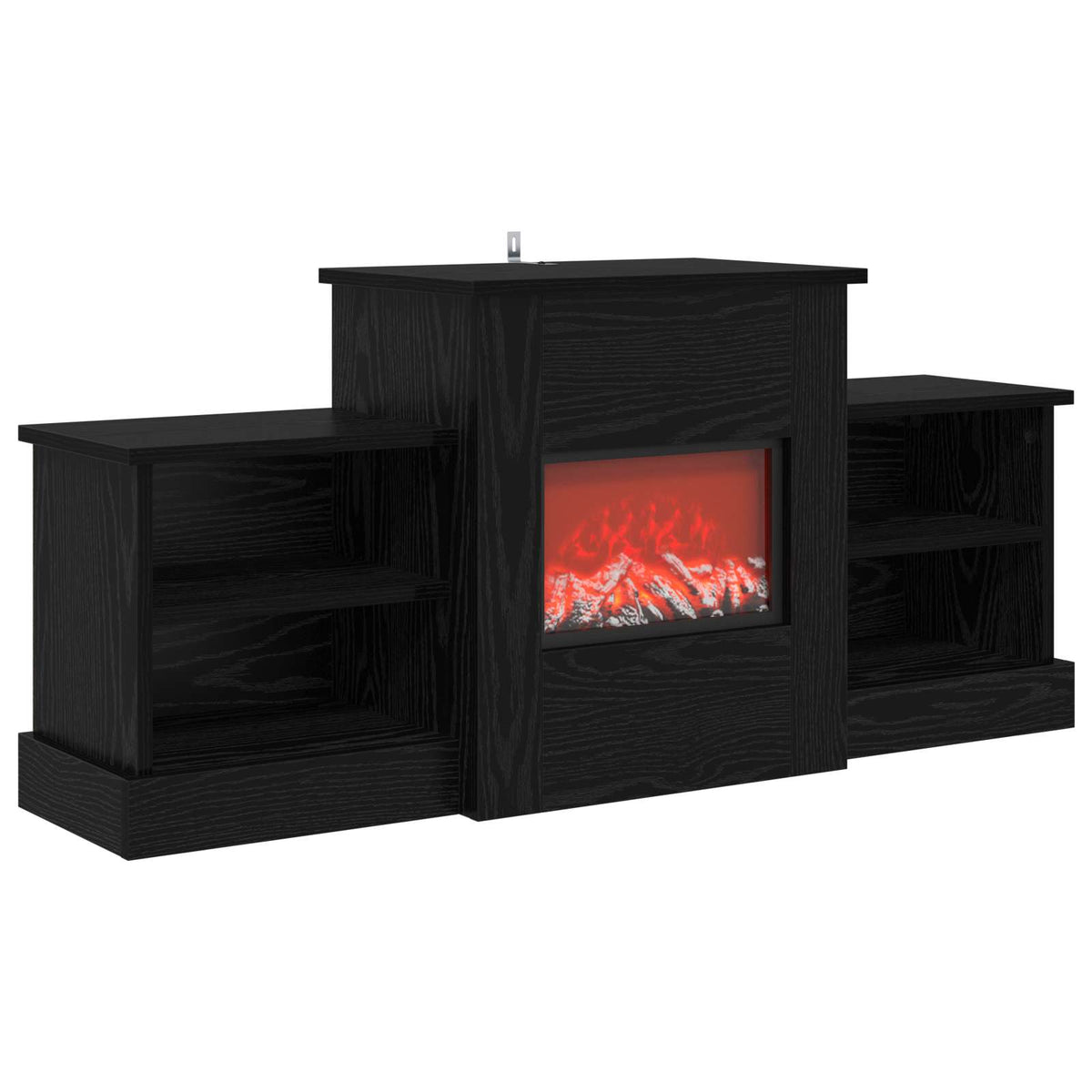 vidaXL Electric Fireplace Black Oak 110 x 30 x 50 cm Engineered wood