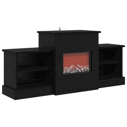 vidaXL Electric Fireplace Black Oak 110 x 30 x 50 cm Engineered wood